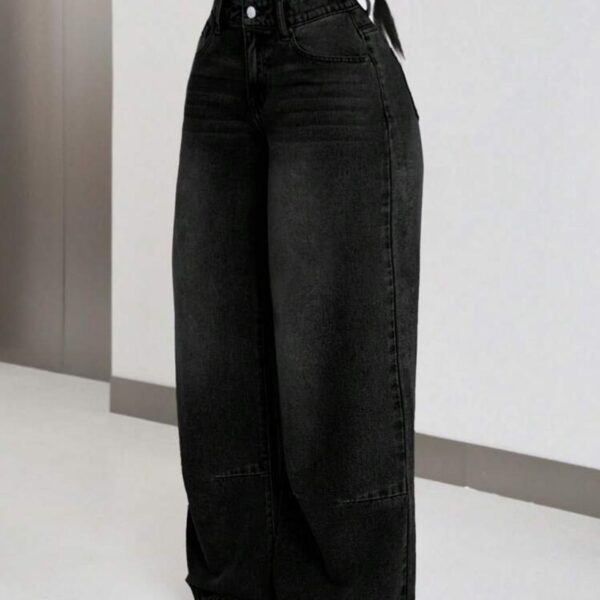 Front Button Pockets Casual Denim