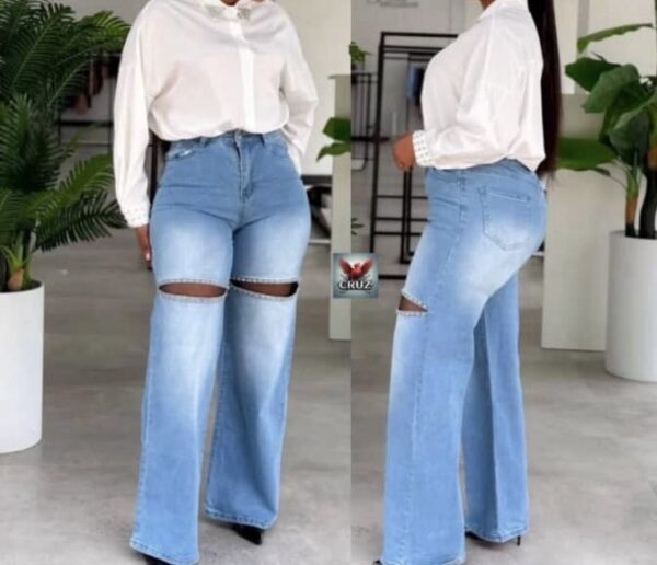 ICON Women's Pocket Distressed Loose Casual Versatile Jeans