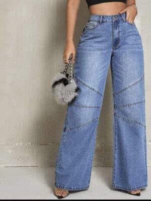 Tall Women's Loose-Fit Low-Waist Wide Leg Long Denim Jeans, Blue