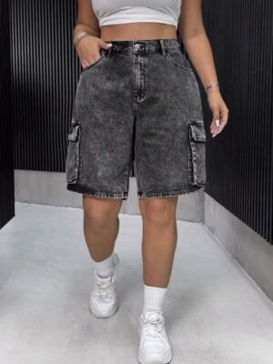 Cool max plus size women short Denim