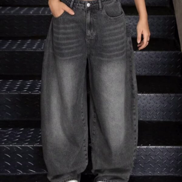 Grey casual loose denim