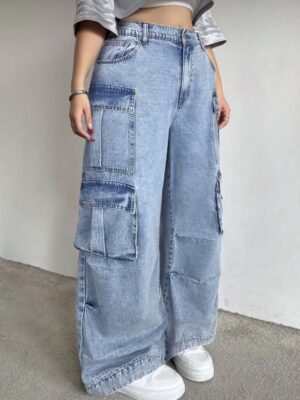 Yk2 fashion stone washed Denim