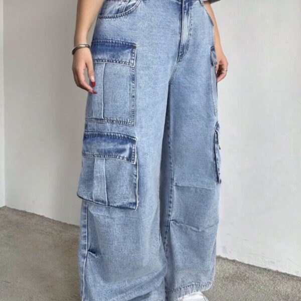 Yk2 fashion stone washed Denim