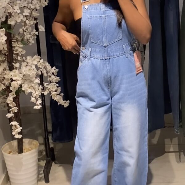 Casual bib loose Denim