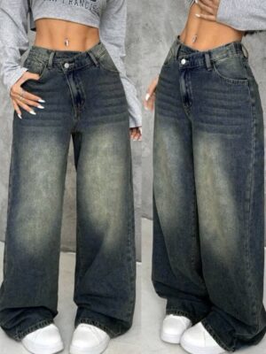 Oblique planket Petite Thick Denim