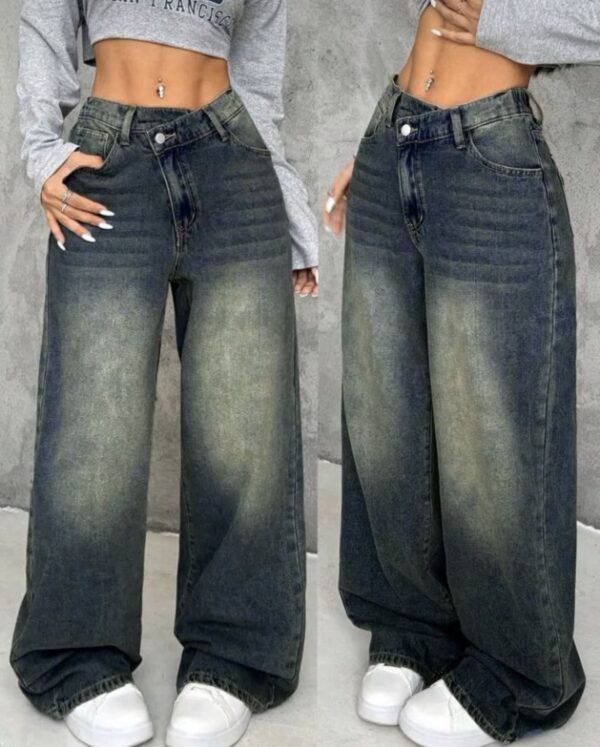 Oblique planket Petite Thick Denim
