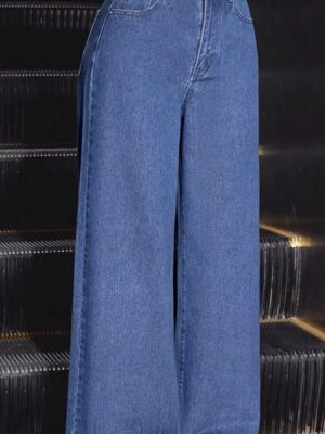 Distressed deep blue Denim