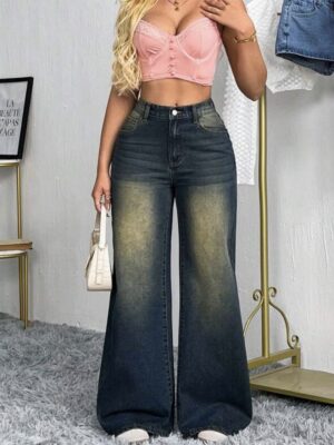 SXY Women’s Straight Leg Loose Denim Minimalist Fashion