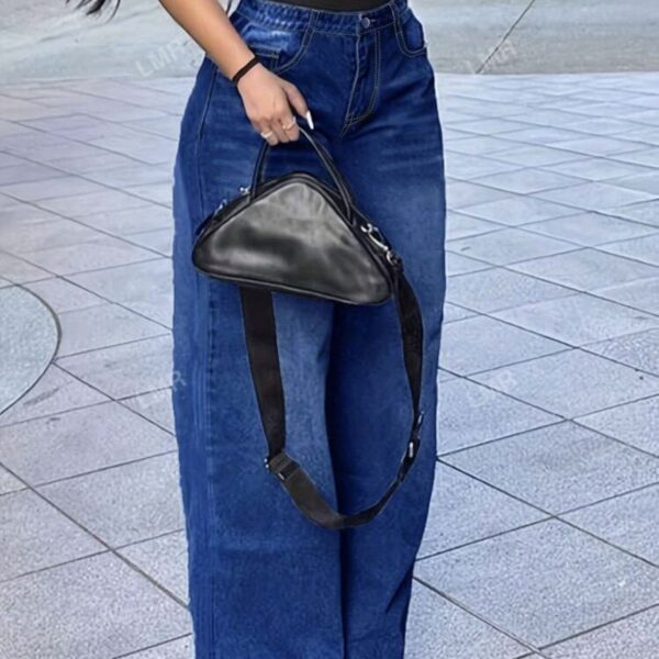 Women’s Plain Minimalist Straight-Leg Casual Jeans